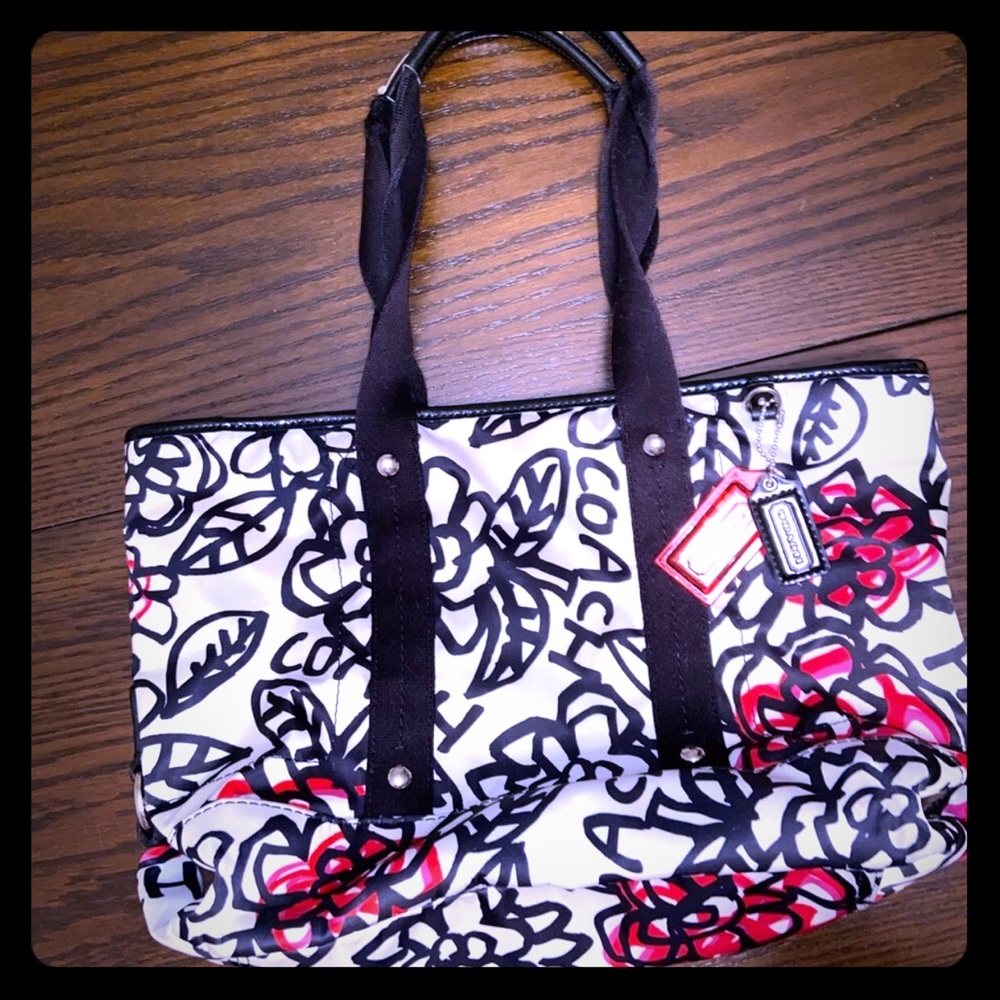 COACH Poppy Graffiti Floral Purse